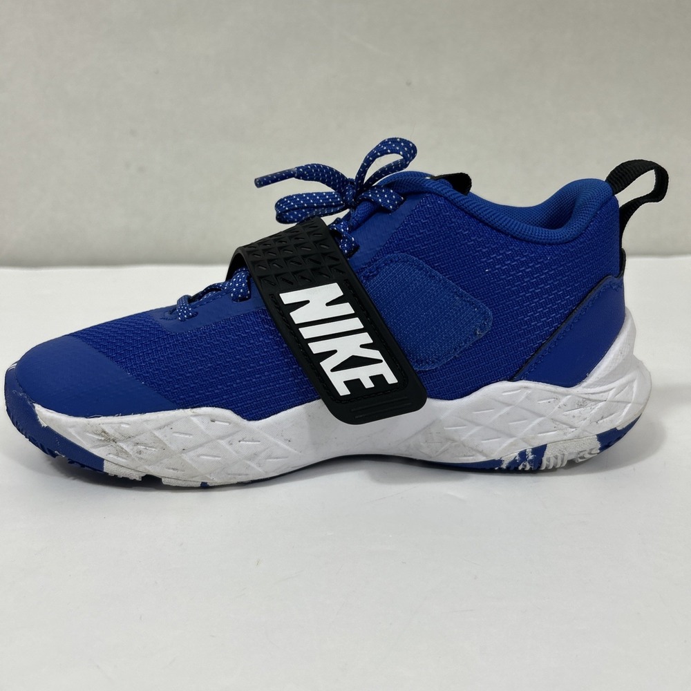 Boys Nike Little Kid Team Hustle Basketball Tennis Shoes White Blue